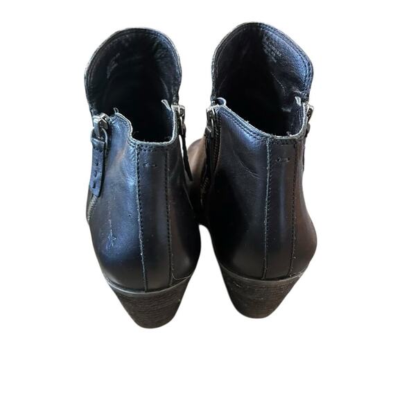 Frye Judith Zip Boot Black leather double zip stacked heel women's size 10 - Picture 4 of 13